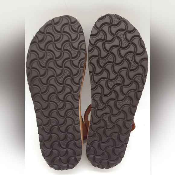 Birkenstock Papillio Glenda Brown Nubuck Leather Ankle Strap Sandals Size 5 - Picture 9 of 10